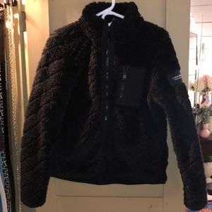 Calvin Klein black fuzzy jacket size medium